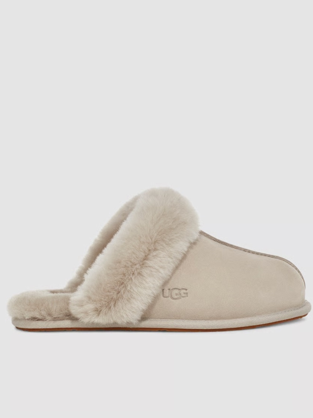 UGG Women's Suffette II  Suede Shearling Slip-On Slippers in Goat Grey 9